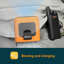 Load image into Gallery viewer, Zeadio Waist Clip Fan, 3 Spreed 10000mAh Operated Hands-free Wearable Necklace Fan, with lighting function for Hot Flashes Home Office Travel Outdoor Sports - Orange
