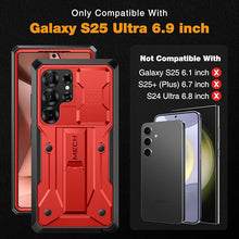 Load image into Gallery viewer, TONGATE for Samsung Galaxy S25 Ultra Case, [Built-in Slide Camera Cover &amp; Screen Protector] [2 Front Frames] Full-Body Heavy Duty Shockproof S25 Ultra Phone Case with Stand &amp; Belt Clip Holster, Red
