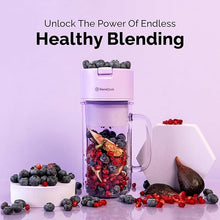 Load image into Gallery viewer, Personal Portable Blender For Shakes &amp; Smoothies, Leakproof &amp; Stylish Portable Mason Jar Shaker, Rechargeable Mini Blender with 10-Blade Blending System 14oz, Purple
