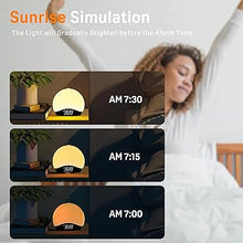 Load image into Gallery viewer, Sound Machine White Noise Machine with 25 Soothing Sounds, 17 Night Lights, 5W Stereo Bluetooth Speaker, Sleep Timer, Wake Up Light Sunrise Alarm Clock for Bedrooms, Ideal Gift for Baby, Kids, Seniors
