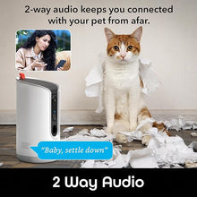Load image into Gallery viewer, Geeni Pet Treat Dispenser with Camera - 2K HD WiFi Enabled, Dog and Cat Automatic Smart Feeder, Two-Way Audio, Night Vision, Auto-Follow, Remote Access with App, Alexa and Google Compatible, White
