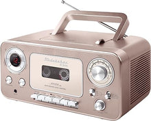 Load image into Gallery viewer, Portable Stereo CD Player with Bluetooth, AM/FM Stereo Radio and Cassette Player/Recorder (Rose &amp; Gold)
