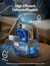 Load image into Gallery viewer, Dehumidifiers for Home, 34 oz Small Dehumidifier for Room, Quiet Dehumidifiers for Bathroom, Bedroom, RV, Closet with Auto Shut Off, 7 Colors Night Light
