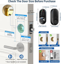 Load image into Gallery viewer, Veise Smart Lock, Fingerprint Door Lock, 7-in-1 Keyless Entry Door Lock with App Control, Electronic Touchscreen Keypad, Smart Deadbolt, Biometric Smart Locks for Front Door, Matte Black
