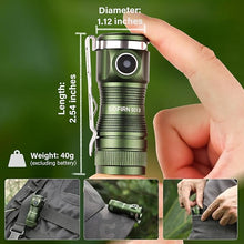 Load image into Gallery viewer, sofirn SC13 Small Rechargeable Flashlight, Pocket EDC Flashlight Bright 1300 Lumens with Magnetic Tail Cap, Mini Pocket Lights for Everyday Carry Emergenices Outdoor Camping Hiking
