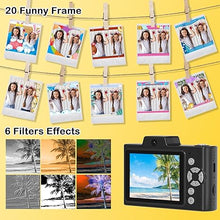 Load image into Gallery viewer, Digital Camera for Teens, 48MP FHD Dual Camera with 2.5K Video, 32GB SD Card, 8X Zoom, Black Small Camera with Card Reader, Compact Point and Shoot Camera with Games for Kids, Boys, Student
