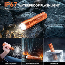 Load image into Gallery viewer, LETMY Tactical Flashlight S2000-2 Pack Bright Military Grade LED Flashlights High Lumens - Portable Handheld Flash Light, 5 Modes Zoomable Waterproof Flashlights for Home Emergency Camping- Orange
