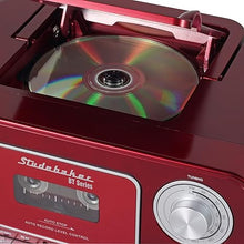 Load image into Gallery viewer, Portable Stereo CD Player with Bluetooth, AM/FM Stereo Radio and Cassette Player/Recorder (Red &amp; Silver)
