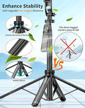 Load image into Gallery viewer, 70.8&quot; Selfie Stick Tripod &amp; Phone Tripod, Cellphone Tripod with Remote and Phone Stand, Travel Tripod for iPhone, Tripod for Camera and Phone,Phone Holder for Video Recording
