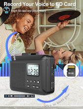 Load image into Gallery viewer, Portable Cassette Player Recorder Converter,Cassette to MP3 via SD Card, Walkman Cassette Tape Player with 1000mah Rechargeable Battery,Built-in Microphone&amp;Speaker,Headphone Jack,16GB SD Card(Black)
