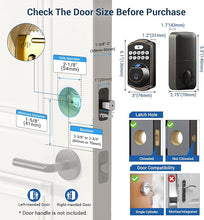 Load image into Gallery viewer, Veise Fingerprint Door Lock, Keyless Entry Door Lock, Electronic Keypad Deadbolt, Biometric Smart Locks for Front Door, Auto Lock, Anti-Peeking Password, Easy Install, Oil Rubbed Bronze
