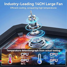 Load image into Gallery viewer, ICE COOREL Gaming Laptop Cooling Pad with Powerful Turbofan, RGB Laptop Cooler Stand with 8 Height Adjustable, Laptop Fan Cooling Pad for Laptop 15-21 Inches, Infinitely Variable Speed, LCD Screen
