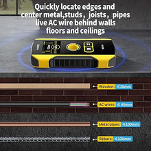 Load image into Gallery viewer, Stud Finder Wall Scanner - FNIRSI Upgraded WD-02 TFT Display Electronic Stud Detector with HPC Chip, Wall Scanner with Positioning Hole for Center and Edge of Wood AC Wire Metal Studs Joist Pipe
