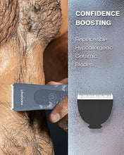 Load image into Gallery viewer, MANSPOT Electric Groin Hair Trimmer Men&#39;s Shaving &amp; Grooming Sets Kit with 4 Guards and Replaceable Ceramic Blade Heads, Waterproof Wet/Dry Trimmer for Men, 90 Minutes Shaving, Grooming Sets
