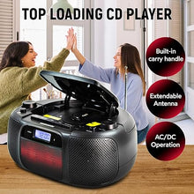 Load image into Gallery viewer, Magnavox MD6972 Portable Top Loading CD Boombox with Digital AM/FM Stereo Radio, Color Changing Lights, and Bluetooth Wireless Technology | CD-R/CD-RW Compatible | LCD Display |
