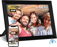 Load image into Gallery viewer, Frameo WiFi Digital Picture Frame, 10.1 inch Smart Digital Photo Frame 1280x800 IPS LCD Touch Screen, auto-Rotate, Built-in 16GB Storage, Share Photos or Videos Instantly via Frameo APP from Anywhere
