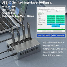 Load image into Gallery viewer, AOKO 4 Bay M.2 NVMe SSD Cloner Duplicator with Cooling Fan - External 40Gbps NVMe Enclosure for PCIe 22110 2280 2260 2242 2230 SSD NVMe Docking Station,Support 1-to-3 Offline Clone -Aluminum Alloy

