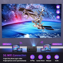 Load image into Gallery viewer, Projector with 5G WiFi and Bluetooth, Native 1080P Projector[Projector Screen Included], Full HD 18000LM Movie Projector, 300&quot; Display Support 4k Home Theater, Compatible with Phone/Laptop/TV Stick
