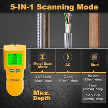 Load image into Gallery viewer, PREXISO Stud Finder Wall Scanner 5-In-1 Wall Stud Finders &amp; Scanners, Stud Finder Tool for Wood Ac Wire Metal Studs Joist Pipe, Stud Detector De Madera En Paredes, Beam Finders for Center and Edge
