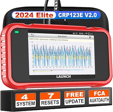 LAUNCH CRP123E OBD2 Scanner Engine Transmission ABS SRS Scan Tool,Code Reader with Oil Reset,SAS Reset,Throttle Adaptation,Wi-Fi Update,AUTO VIN,Car Diagnostic Tool for All Cars,Upgraded Ver.of CRP123