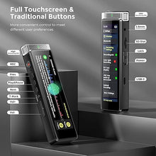 Load image into Gallery viewer, 72GB Digital Voice Recorder with Playback, Innioasis R1 Full Touchscreen Voice Recorder with AI Intelligent Transcription and Bluetooth, Voice Activated Sound Audio Recorder Device with Mic (Black)
