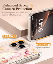 Load image into Gallery viewer, GVIEWIN for iPhone 16 Pro Max Case with Screen Protector &amp; Camera Lens Protector, [Military Grade Protection] Clear Shockproof Slim Floral Phone Cover for Women Girls 6.9" (Magic Butterfly)
