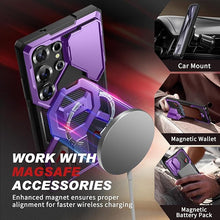 Load image into Gallery viewer, TONGATE Magnetic for Samsung Galaxy S25 Ultra Case with Ring Stand, [Compatible with MagSafe][Camera Protective Cover][Military-Grade Protection] Phone Case for S25 Ultra with Screen Protector, Purple
