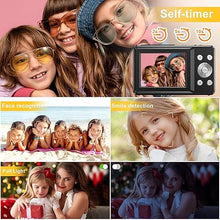 Load image into Gallery viewer, Digital Camera, FHD 1080P Digital Camera for Kids with 32GB SD Card Compact Point and Shoot Camera 16X Zoom Anti Shake Portable Cameras Small Camera for Teens Boys Girls Seniors with Best Wishes Card
