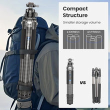 Load image into Gallery viewer, 85'' Tripod Carbon Fiber, Heavy Duty Tripod for Camera, Professional Camera Tripods Monopod with 52mm Ballhead, External Center Column Compact, WEYLLAN GX9 Max Tube 40mm for Dslr Camera Telephoto Lens, black_5013
