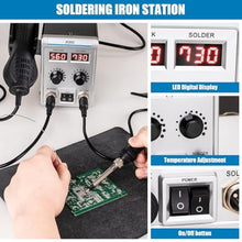 Load image into Gallery viewer, 8586D 2 In 1 Soldering Station, SMD Hot Air Rework Station LED Dual Digital Display with Heat Gun and Solder Iron Kit, Electric Soldering Iron Station with Temperature Control, Auto Sleep Functions_3267
