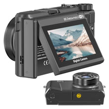 Load image into Gallery viewer, 8K Digital Camera for Photography, 88MP WiFi Vlogging Camera for YouTube, 3" 180Flip Screen &amp; 18X Digital Zoom Autofocus Vlog Cameras with Lens Cap, 32GB Card, 2 Batteries, Gunmetal_1
