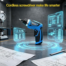 Load image into Gallery viewer, 8V Cordless Screwdriver,Upgraded 10+1 Precision Torque Max 10Nm Electric Screwdriver,2000mAh Rechargeable Screw Gun with 50-Piece Kit,180 Pivoting Handle,LED Light,Gift for DIY &amp; Home, Blue_5259
