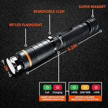 Load image into Gallery viewer, NICRON Flashlights,Rechargeable Magnetic LED Flashlights,1200 High lumens Tactical Flashlight,White/Red/Green Lights USB Charging,90 Degree Twist,IP65 Waterproof Outdoor
