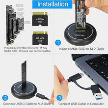 Load image into Gallery viewer, NVMe to USB Docking Station, RIITOP M.2 SSD Enclosure for Both NVMe and (B+M Key SATA) SSD

