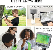 Load image into Gallery viewer, National Geographic Digital Microscope for Kids – 40-Piece Handheld Microscope, Lightweight, Portable, Capture 1080p Photos &amp; Video on Micro SD Card, Tilting 4.3-Inch LCD Screen, 800x Magnification

