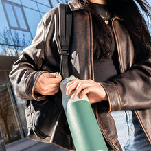 Load image into Gallery viewer, LARQ Bottle Swig Top 34oz - Insulated Stainless Steel Water Bottle With Built-In Silicone Handle | Thermos, BPA Free | Reusable Water Bottle for Sports, Gym, and Travel, Eucalyptus Green
