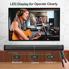 Load image into Gallery viewer, Passau Sound Bar 35 Inch Soundbar for Smart TV Speaker with Bluetooth 5.3 Opt/USB/AUX Connectivity, LED Display, 3 DSP Mode TV Sound Bars for Home Theater Audio PC Gaming Projector
