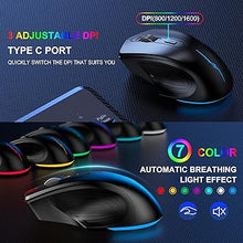 Load image into Gallery viewer, Wireless Keyboard and Mouse, Ergonomic Keyboard Mouse - RGB Backlit, Rechargeable, Quiet, with Phone Holder, Wrist Rest, Lighted Mac Keyboard and Mouse Combo, for Mac, Windows, Laptop, PC
