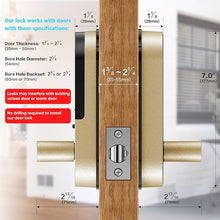 Load image into Gallery viewer, Keyless-Entry Fingerprint Smart Door Lock: Sifely Digital Electronic Lock with Code Passcode, Electric Door Knob, Biometric Door Handle Lock, Perfect for Exterior/Interior/Entry/Bedroom Doors (Gold)
