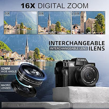 Load image into Gallery viewer, Digital Camera, 48MP Cameras for Photography with WiFi &amp; App Control, 4K Vlogging Camera for YouTube,Compact Camera,Perfect for Entry-Level Users and Beginners with Macro&amp;Wide Lens-32GB Card
