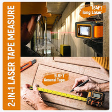 Load image into Gallery viewer, CIGMAN 2-in-1 Laser Tape Measure, 164Ft Laser Measurement and 9.8Ft Tape Measure, with Backlit LCD Screen, Laser Distance Meter with FT/INCH/M/CM Units
