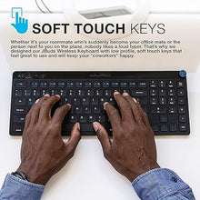 Load image into Gallery viewer, JLab JBuds Wireless Keyboard, Black, 95 Keys, Connect Via Bluetooth or USB Wireless Dongle, Multi-Device Toggle, Soft Touch Keys, Smart Media Knob, Custom User Profiles, Rechargeable (1 Pack)
