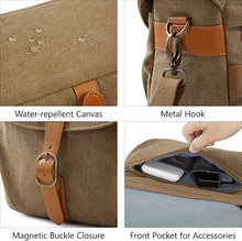 Load image into Gallery viewer, BAGSMART Camera Bag, SLR DSLR Canvas Crossbody Camera Case, Compact Camera Shoulder Bag with Rain Cover for Women and Men, Khaki
