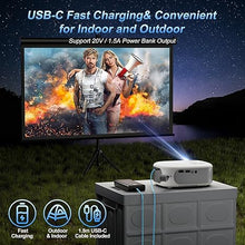 Load image into Gallery viewer, Projector with WiFi and Bluetooth, Agreago Mini Outdoor Portable Projector with USB-C Cable, Focus &amp; ±15% Keystone, Native 1080P Projector 2 Speakers Compatible with TV Stick/Laptop/HDMI
