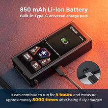 Load image into Gallery viewer, CIGMAN Dual Laser Measuring Tool, 393ft/120M Bilateral Laser Measurement Tool, Rechargeable Laser Measure with M/in/Ft 6 Units, Backlit LCD Display, Angle Sensor, Pythagorean Mode, Area and Volume
