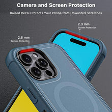 Load image into Gallery viewer, M MYBAT PRO Maverick Series iPhone 16 Pro 6.3 Case with Belt Clip Holster,[Compatible with Magsafe] w/Screen Protector,Anti-Drop,Shockproof,with 360°Rotating Kickstand,Heavy Duty Protection Blue
