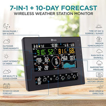 Load image into Gallery viewer, Logia 7-in-1 Wi-Fi Wireless Weather Station with 10-Day / 24 Hour Forecast, Solar &amp; Large 8" Color Display | Measures Wind Speed/Direction, Rainfall, UV Index, Light Intensity, Temperature &amp; Humidity

