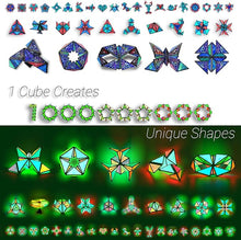 Load image into Gallery viewer, TOSY Magnet Pyramid Glow - 1 Cube Transforms into 1 Billion Shapes, 243 Rare Earth Magnets, Glowing Holographic Design, Spinner Accessory, Fidget/Puzzle/Sensory/STEAM Toy, Christmas Birthday Gift
