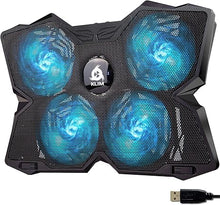 Load image into Gallery viewer, KLIM Wind Laptop Cooling Pad - More Than 500 000 Units Sold - New Version 2024 - The Most Powerful Rapid Action Cooling Fan - Laptop Stand with 4 Cooling Fans at 1200 RPM - USB Fan - PS5 PS4 - Cyan
