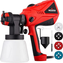 Load image into Gallery viewer, NoCry HVLP Electric Paint Sprayer Gun - 1200ml/min Paint Gun or Stain Sprayer with Adjustable Airflow and 600W Motor - HVLP Paint Sprayers for Home Interior or Exterior - 3 Spray Patterns, 4 Nozzles
